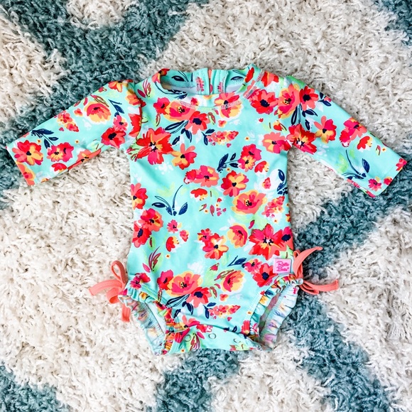 Ruffle Butts Other - Ruffle Butts 0-3mo Painted Flowers Baby Swimsuit